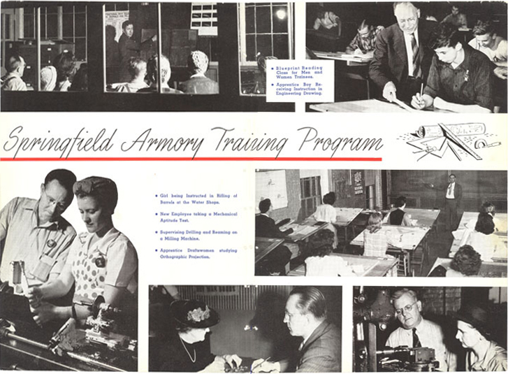 An advertisment depicting the training program at the Springfield Armory