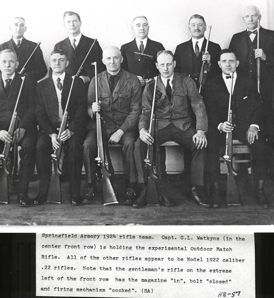 The 1924 Springfield Armory Rifle team poses for a picture.